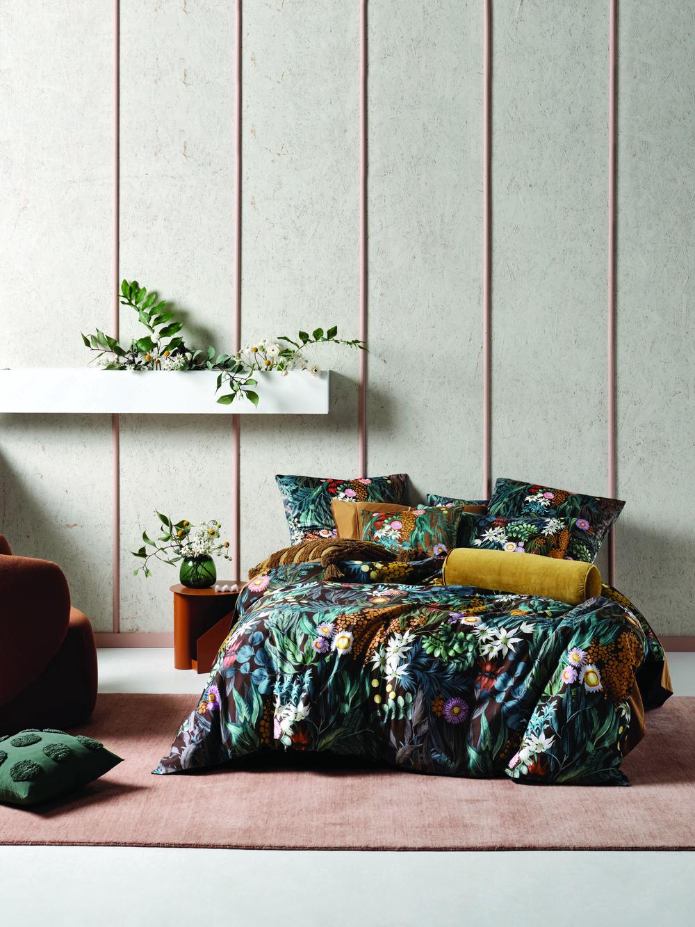 Linen House Maren Quilt Cover Set (Chocolate) Queen Buy online at