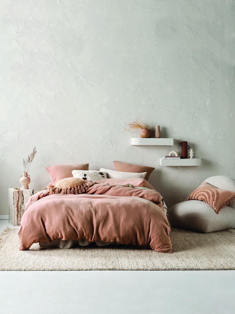 Linen House Elysian Quilt Cover Set (Clay) King Buy online at The Nile