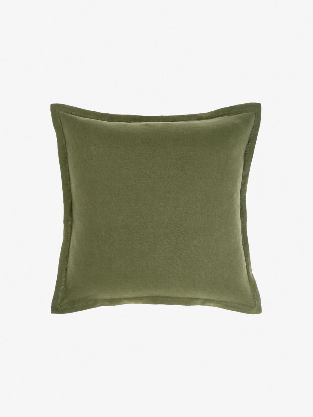 Nimes Moss Linen Tailored Cushion - 48x48cm, 9317146522305
