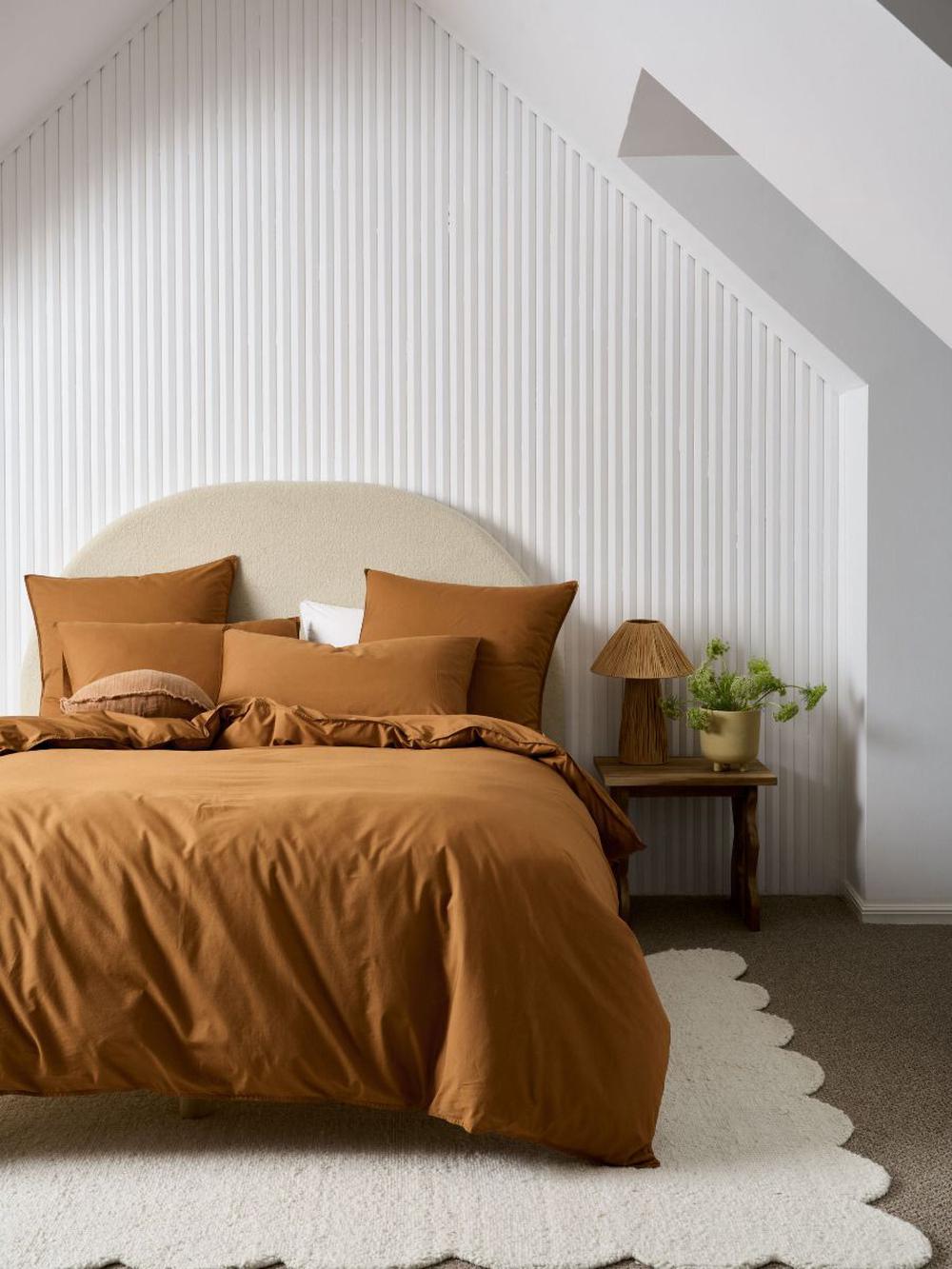 Linen House Terra Organic Cotton Quilt Cover Set (Cinnamon) - Single, 9317146532205