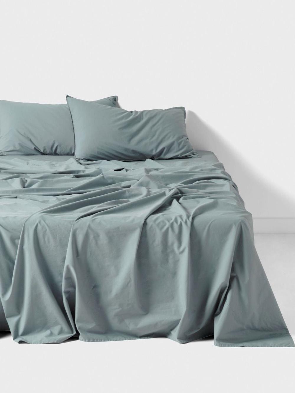 Linen House Terra Organic Cotton Sheet Set (Ocean) - Doule, 9317146532571