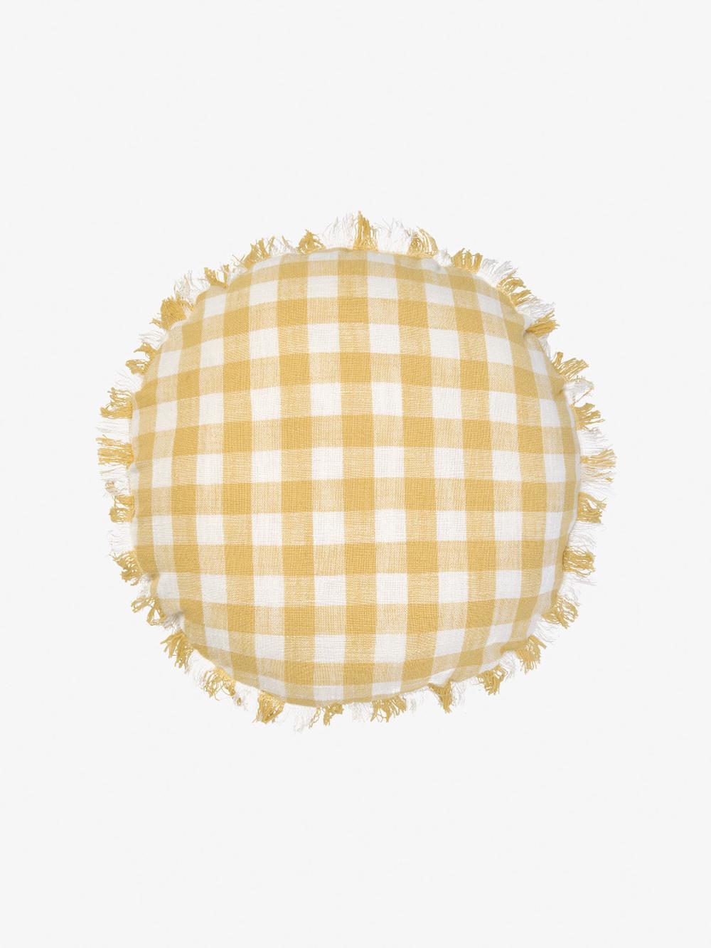Linen House Tavola Round Cushion (Yellow) - 45cm, 9317146539983