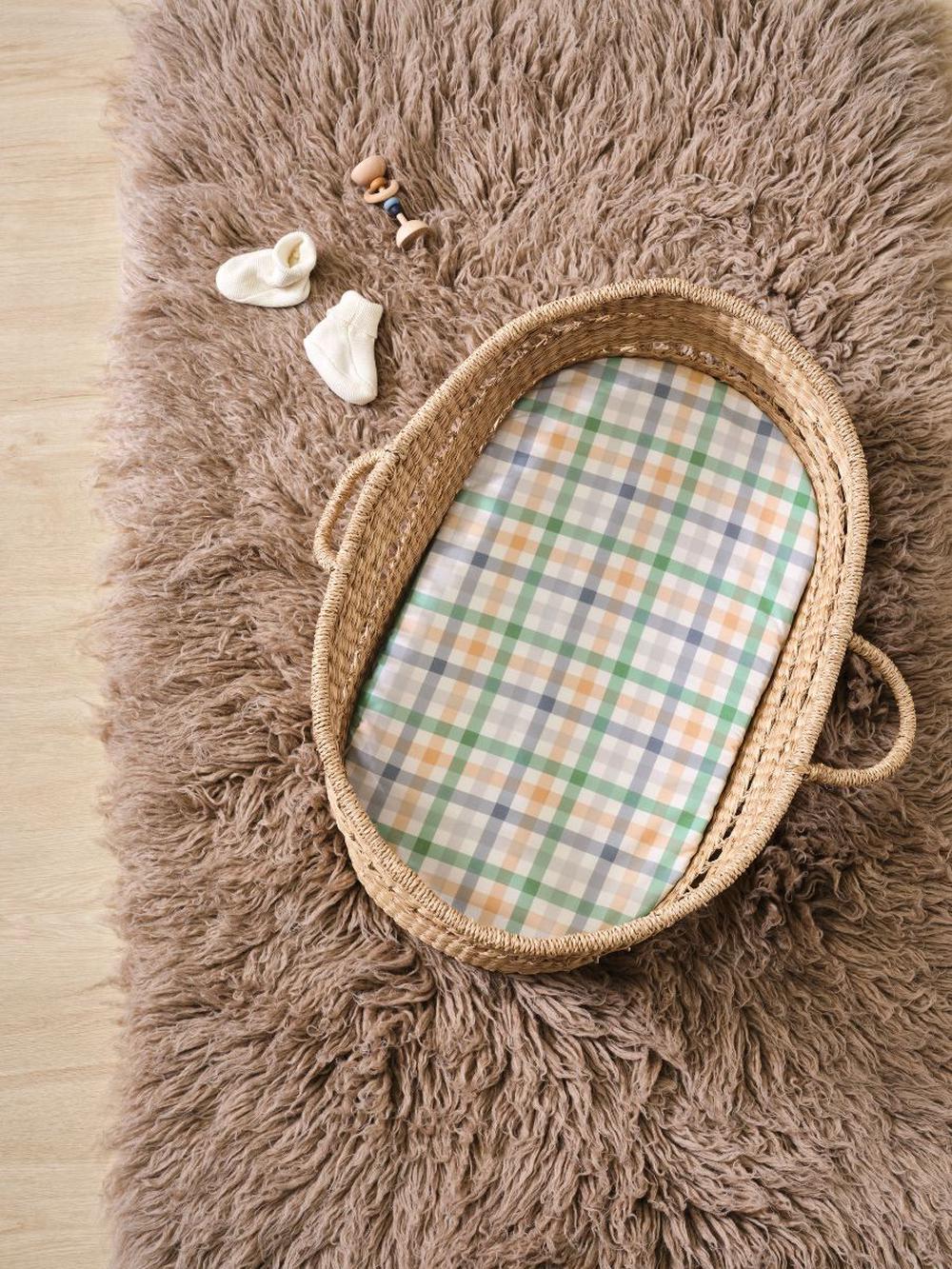 Linen House Kids Playground Bassinet Fitted Sheet Set, 2pc (Green), 9317146540804