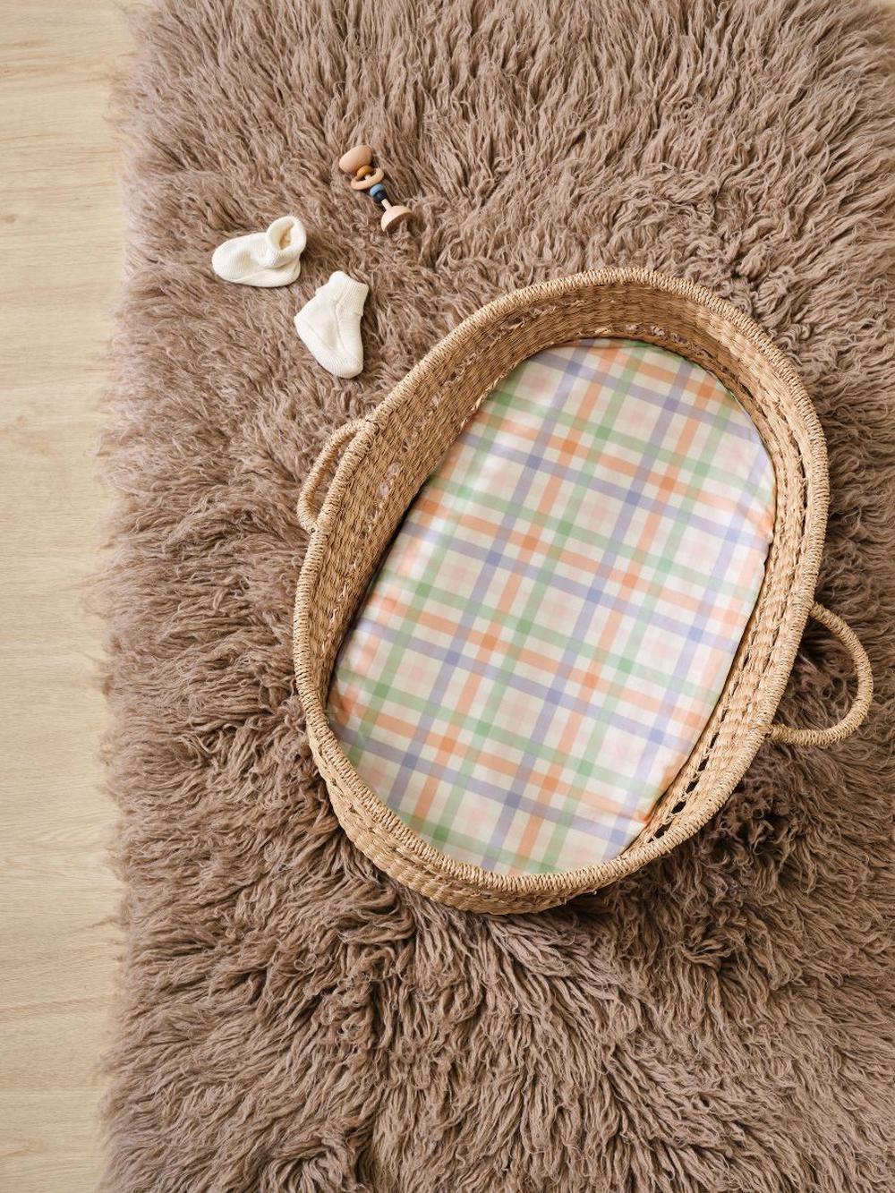 Linen House Kids Playground Bassinet Fitted Sheet Set, 2pc (Orange), 9317146540811