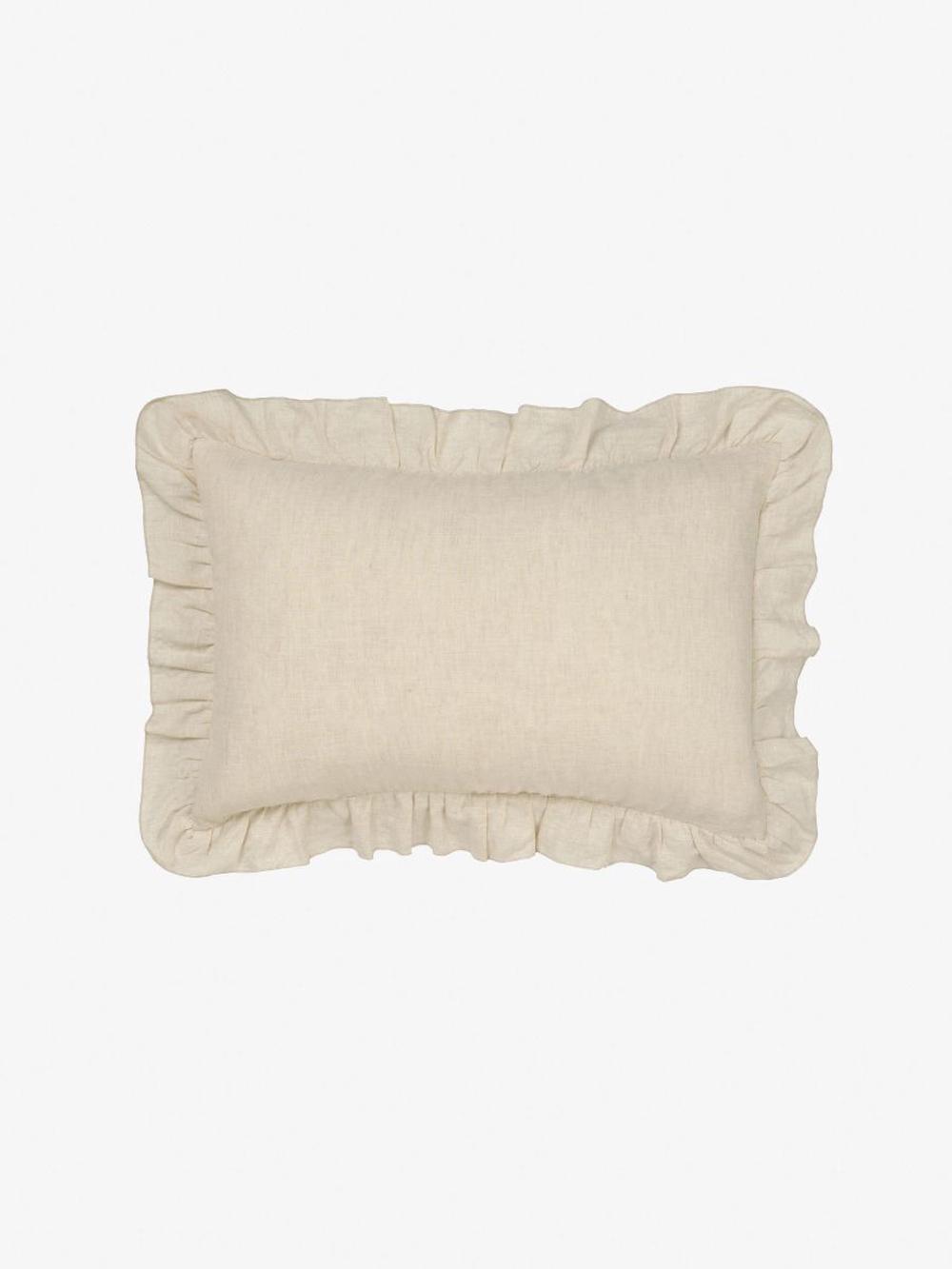Linen House Nimes Ruffle Cushion (Natural) - 40x60cm, 9317146542525