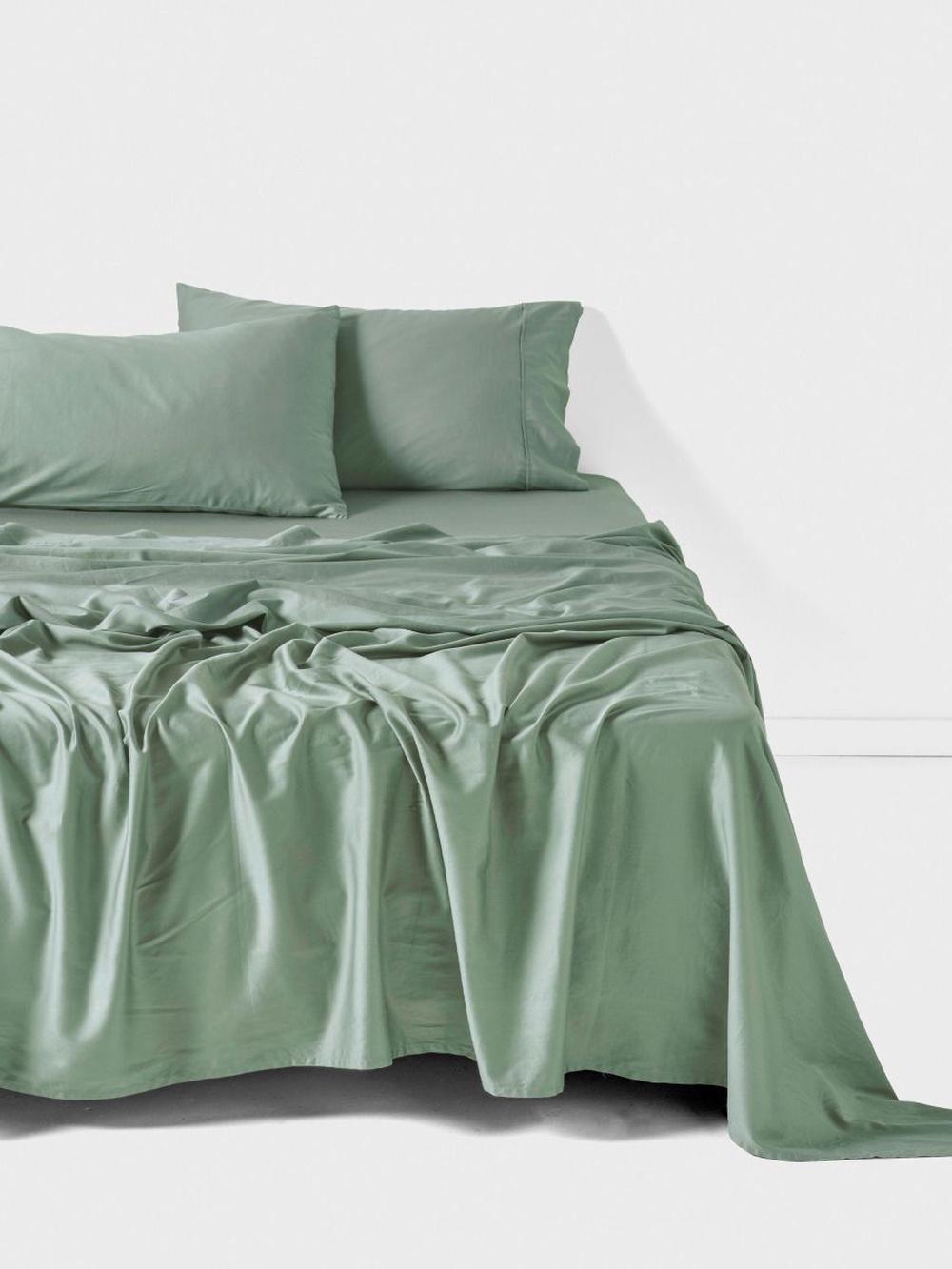 Linen House Surf Wash Sheet Set (Seafoam) - King Single, 9317146546158