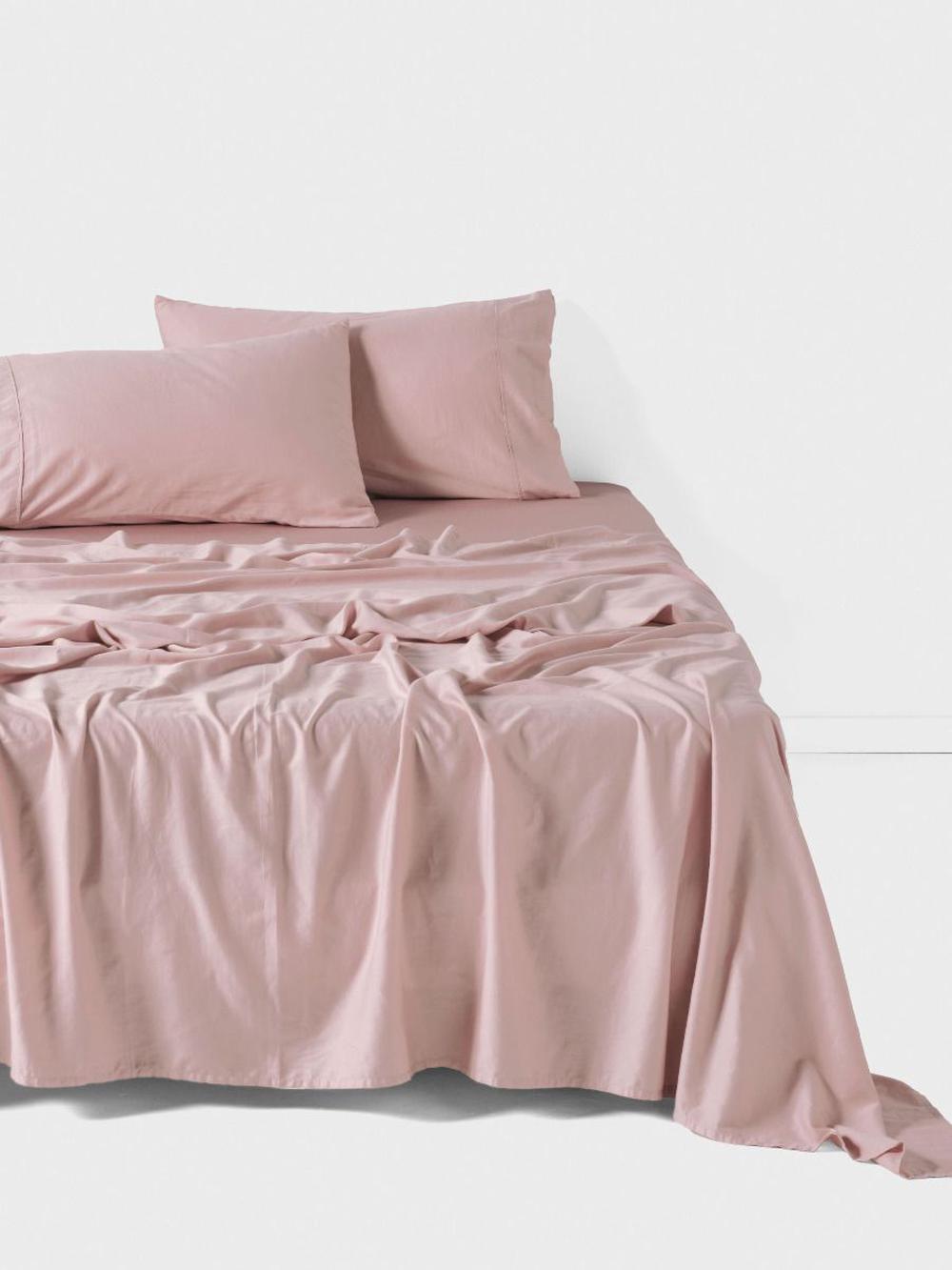 Linen House Surf Wash Sheet Set (Dusty Rose) - Queen, 9317146546240