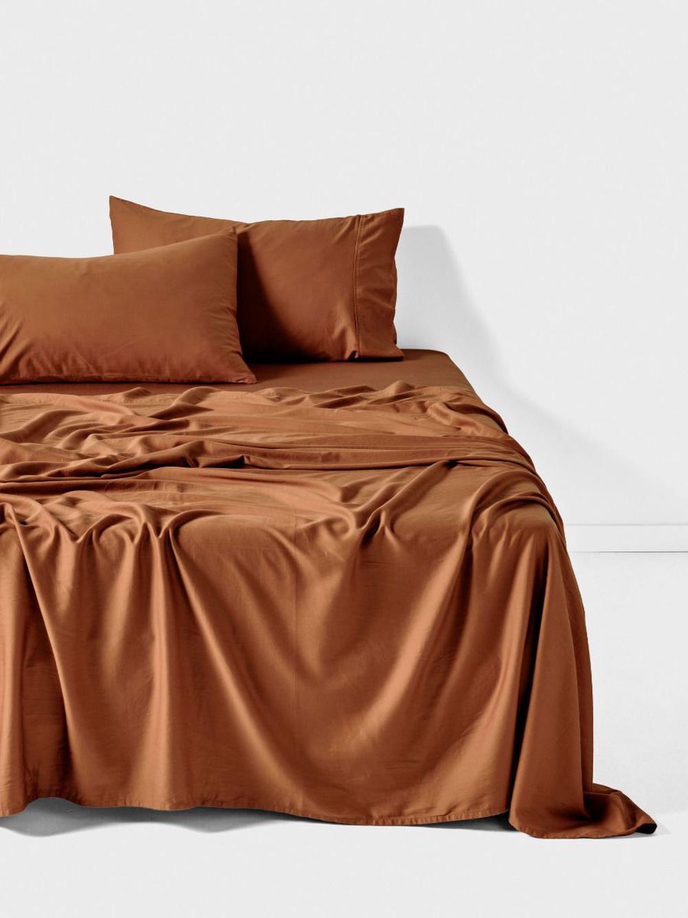 Linen House Surf Wash Sheet Set (Rust) - Super King, 9317146546387