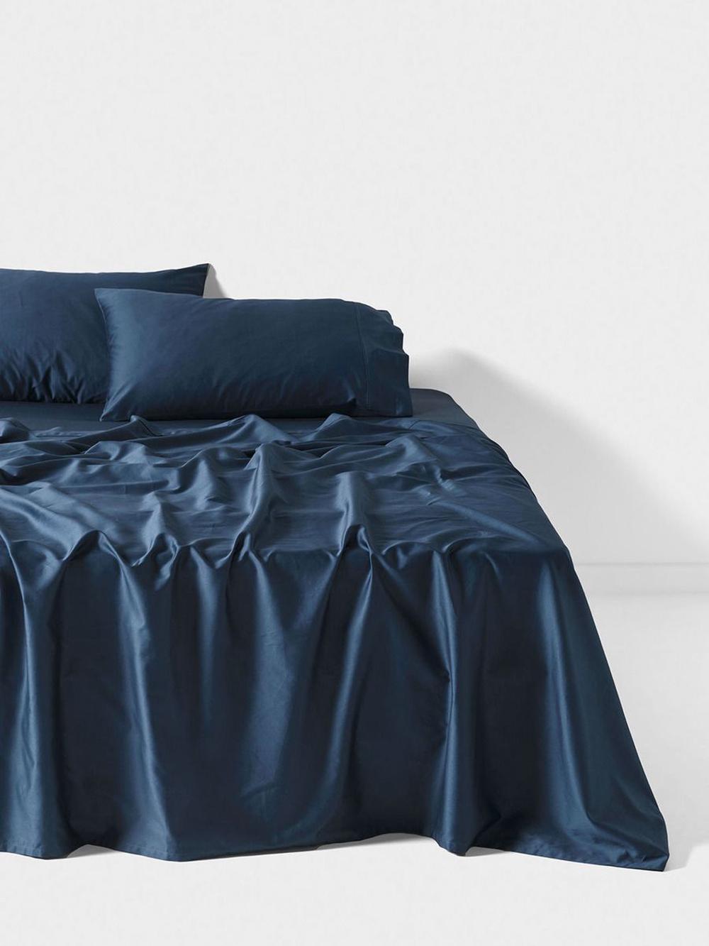 Linen House Augusta Sheet Set (Navy) - Single, 9317146547537