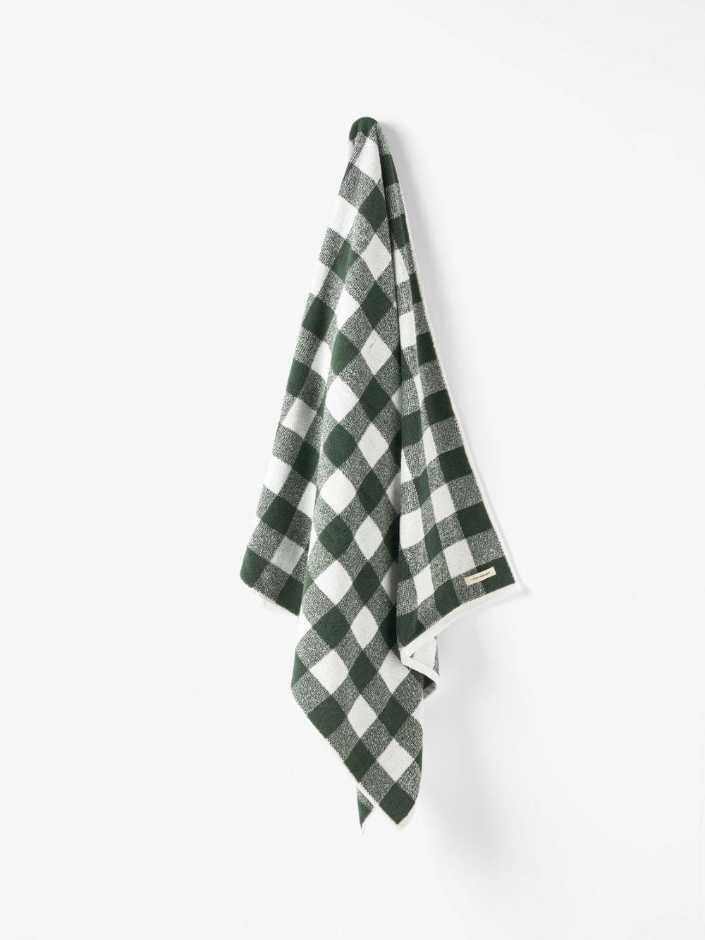 Linen House Flinders Check Bath Sheet (Pine), 9317146547919