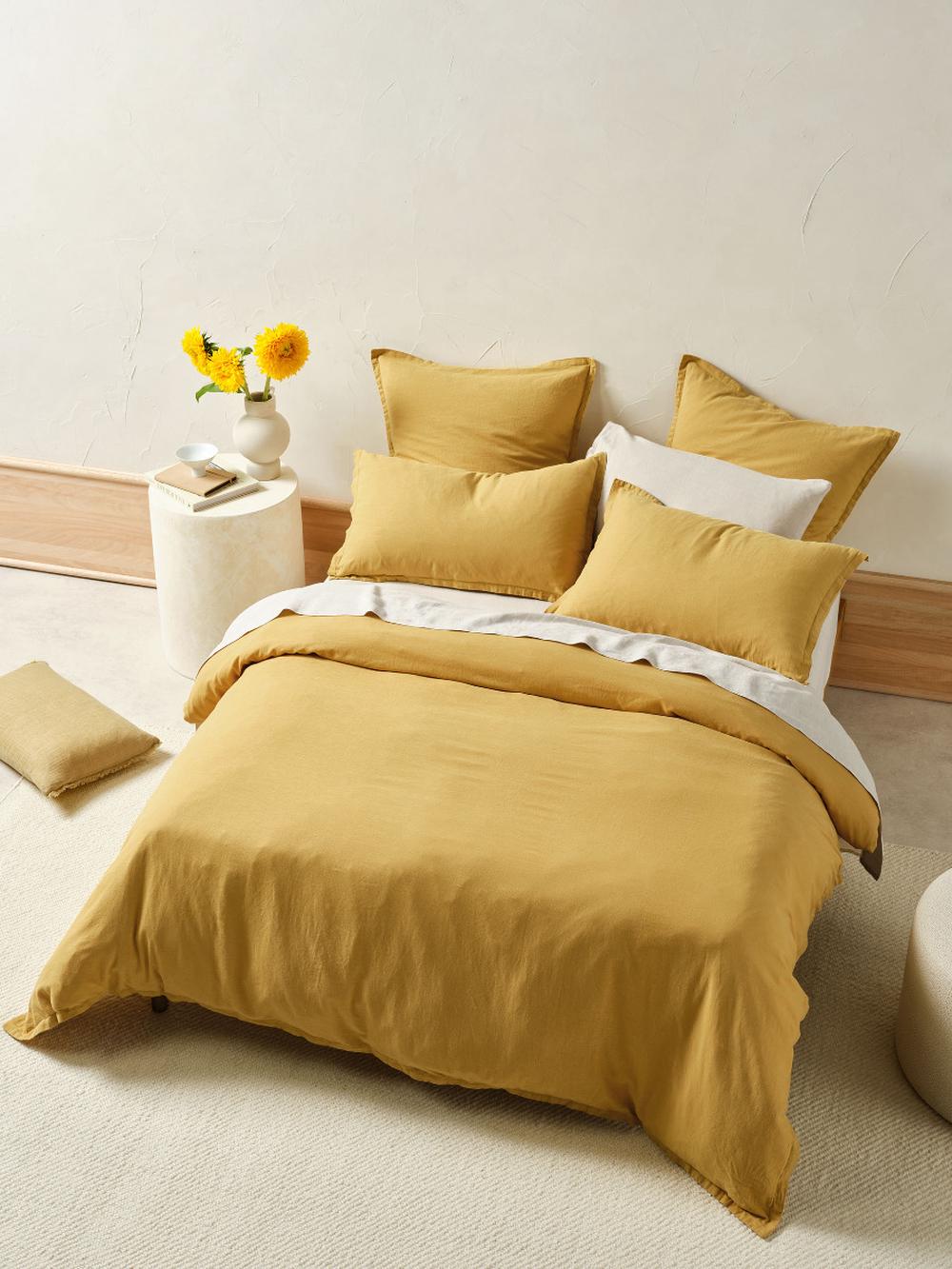 Linen House Connie Quilt Cover Set (Saffron) - King, 9317146551091