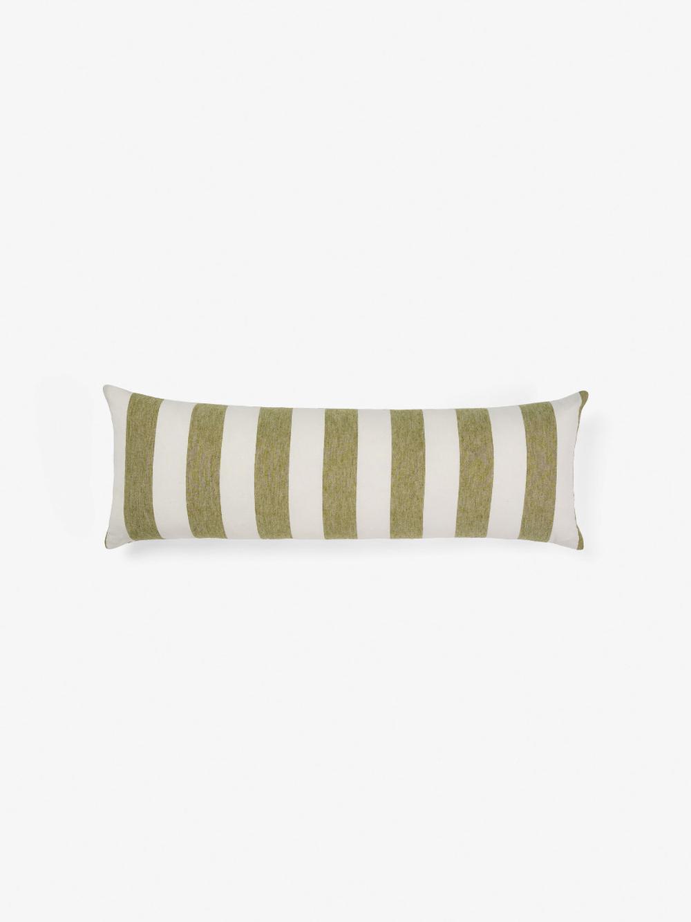 Linen House Vintage Stripe Cushion (Pesto) - 30cmx90cm, 9317146557659