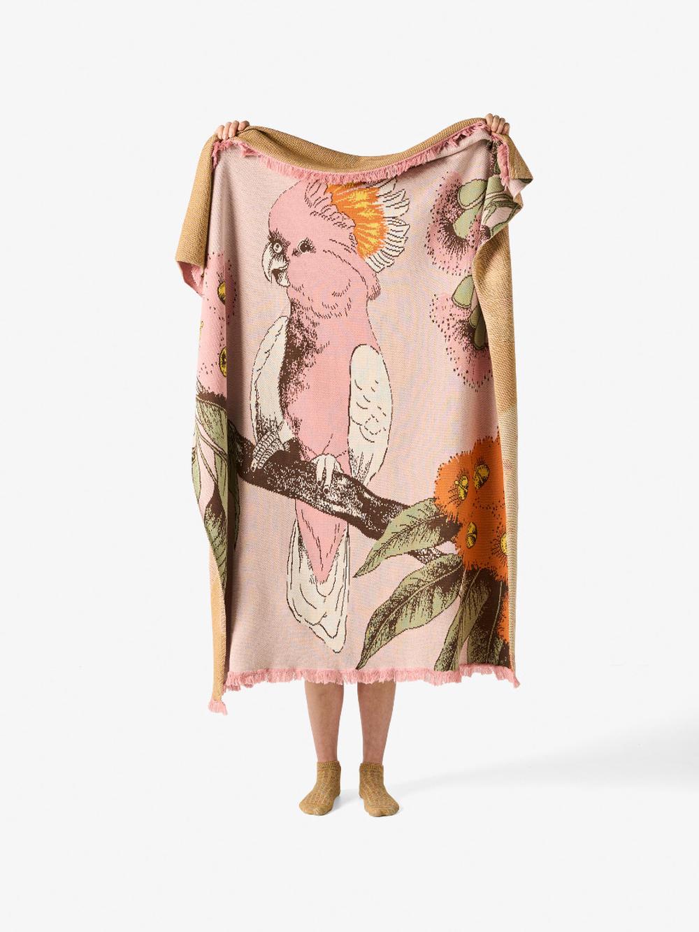 Linen House Kids x Lauren Stringini Greta Galah Blanket - 120 x 140cm, 9317146558328