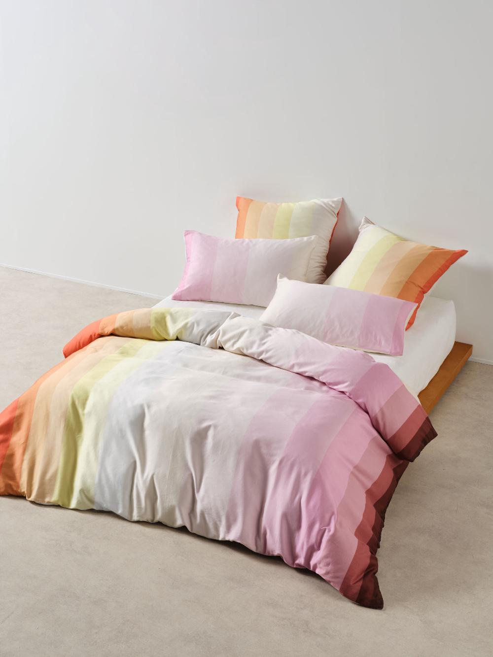 Linen House Sunrise Stripe Quilt Cover Set (Bubblegum) - Queen, 9317146559455