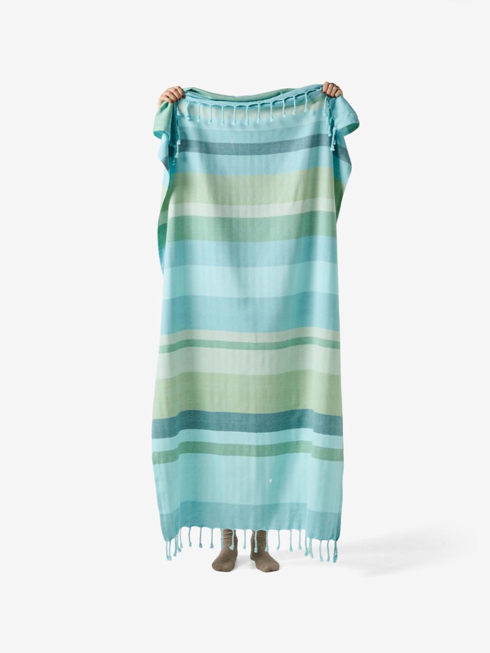 Linen House Aireys Hammam Towel (Aqua) - 100 x 180cm, 9317146563148