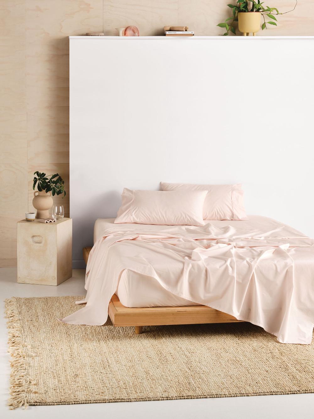 Linen House Vienna Sheet Set (Pink) - King Single, 9317146564398