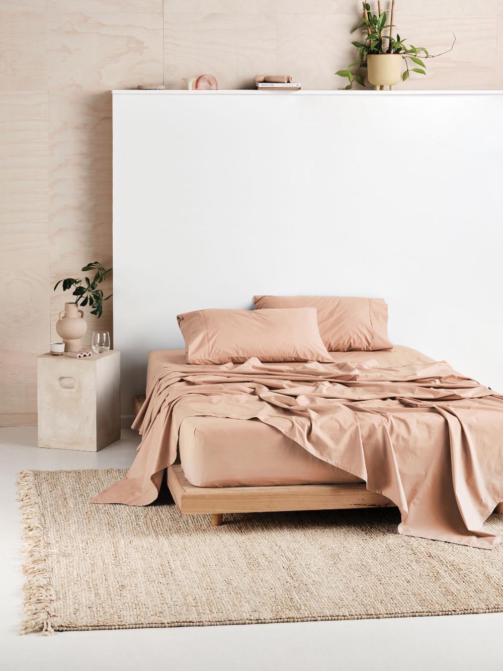 Linen House Vienna Sheet Set (Clay) - Double, 9317146564442