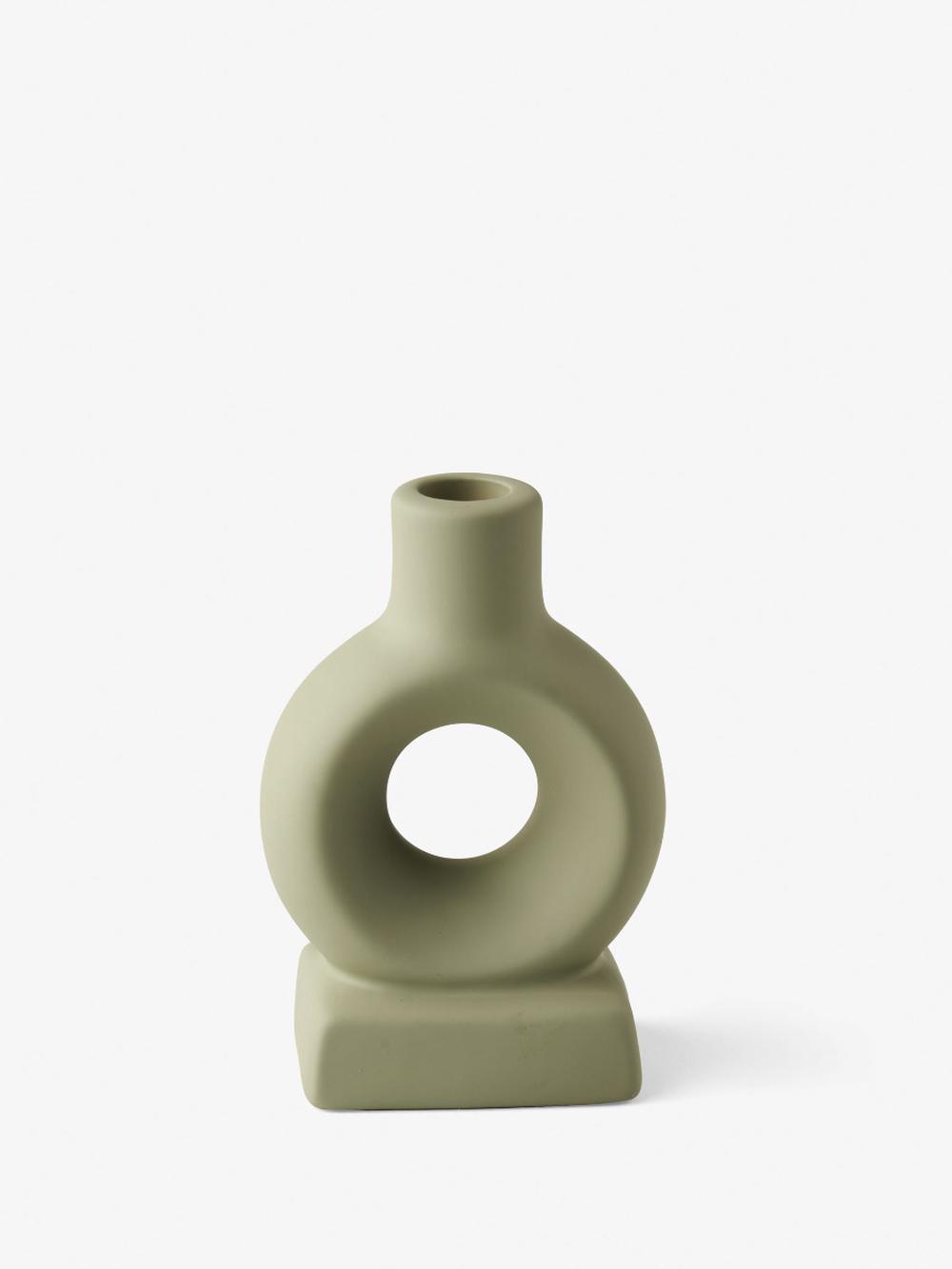 Linen House Oval Candle Holder (Green) - 15cm, 9317146565968