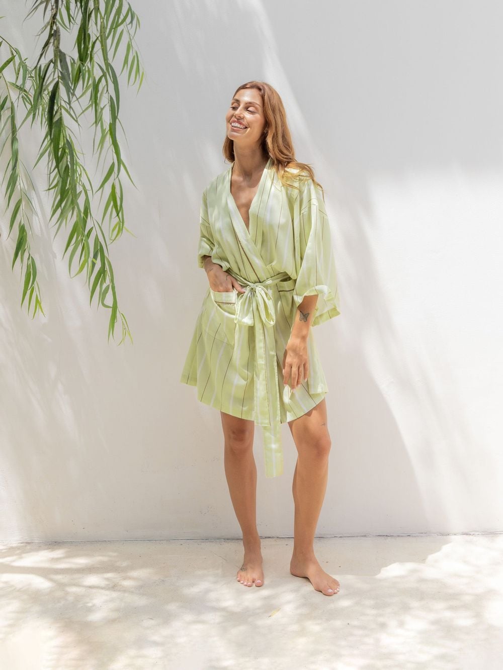 Linen House Monday Stripe Robe (Pear) by Linen House - ISBN: 9317146579149