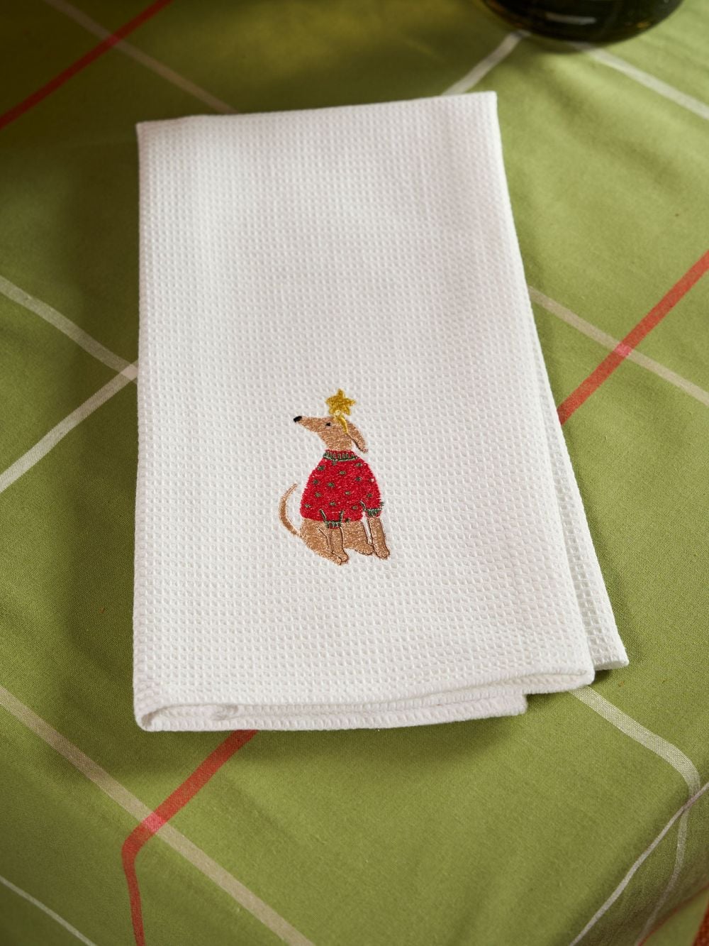 Linen House Whippet Embroidered Tea Towel (White) - 50cm x 70cm by Linen House - ISBN: 9317146581753