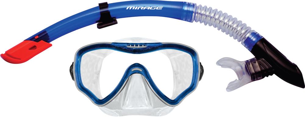 Crystal Adult Mask and Snorkel Set (Blue), 9318701070989
