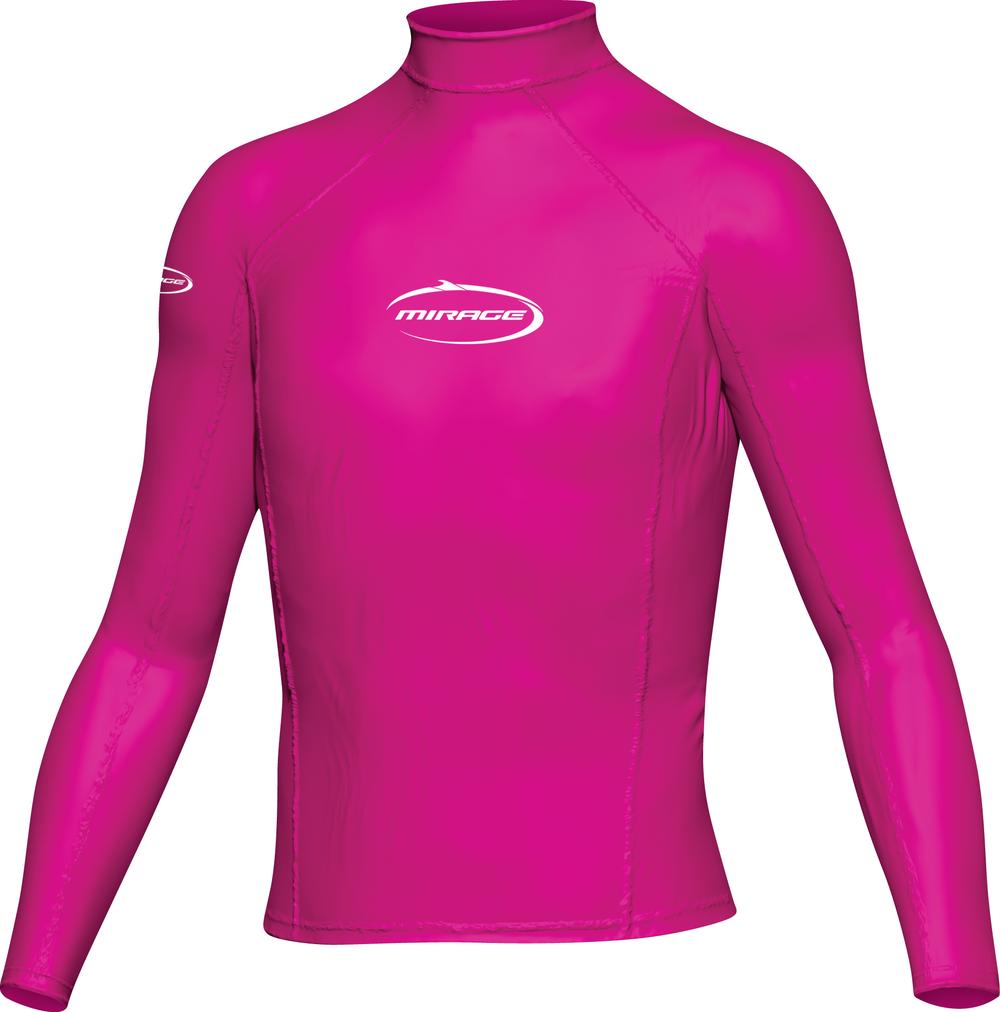 Junior Long Sleeve Rash Shirt (Hot Pink), 9318701072389