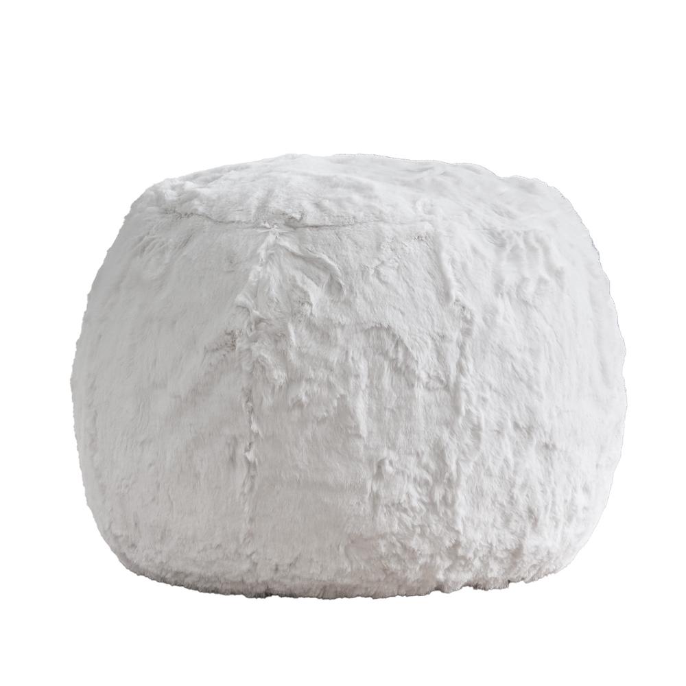 Round Pouffe Boucle (White) - 60x60x45cm, 9319288060318