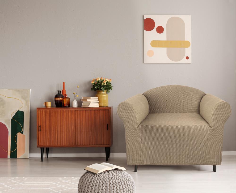 Cambridge Sofa Cover, 1 Seater (Linen), 9319288142854