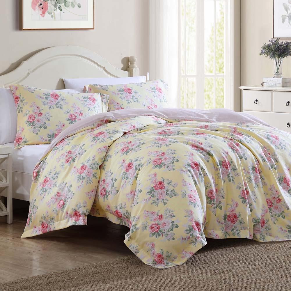 Laura Ashley Melany Quilt Cover Set (Yellow) Queen Buy online at