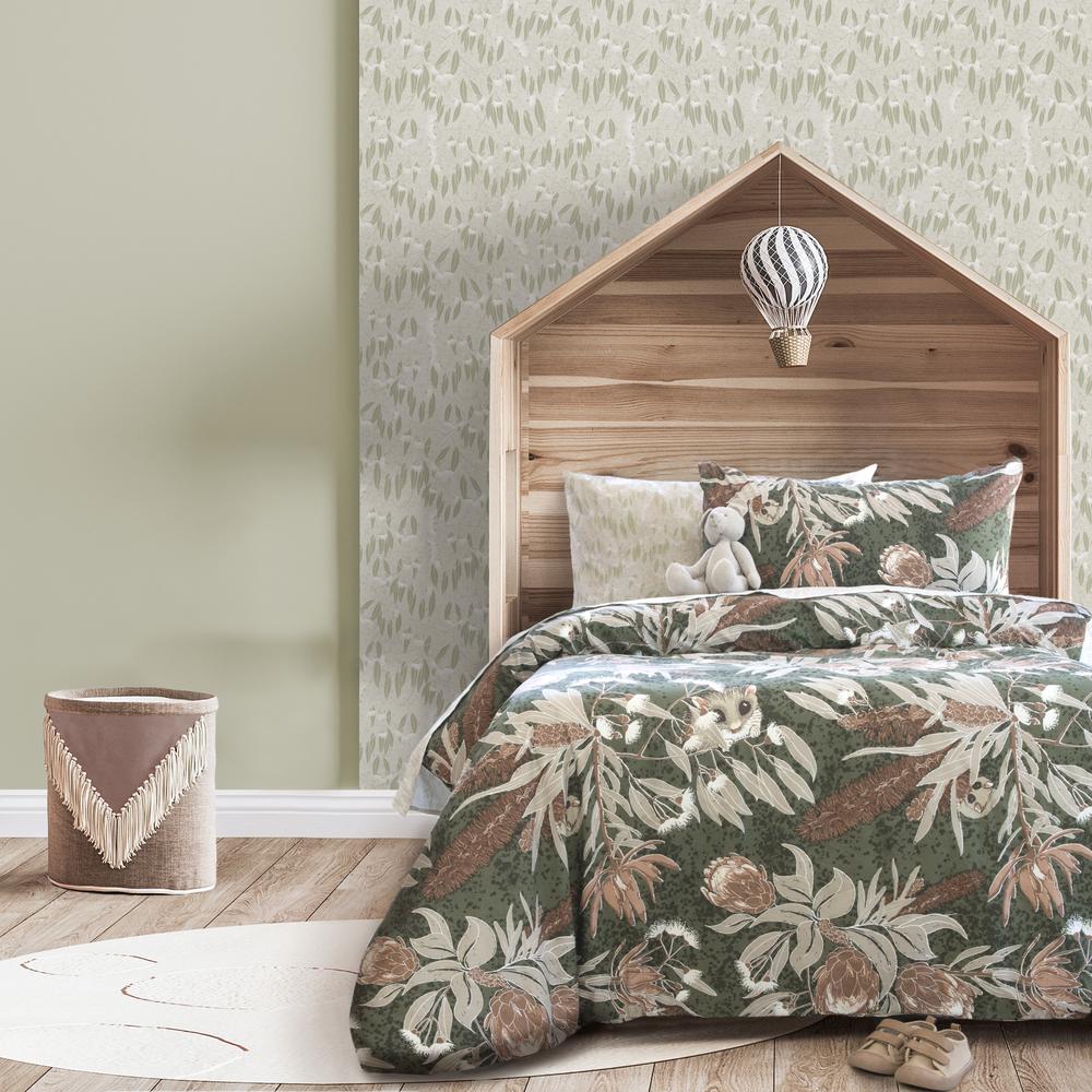 Jelly Bean Kids Bush Baby Quilt Cover Set (Olive/Khaki) Single Buy