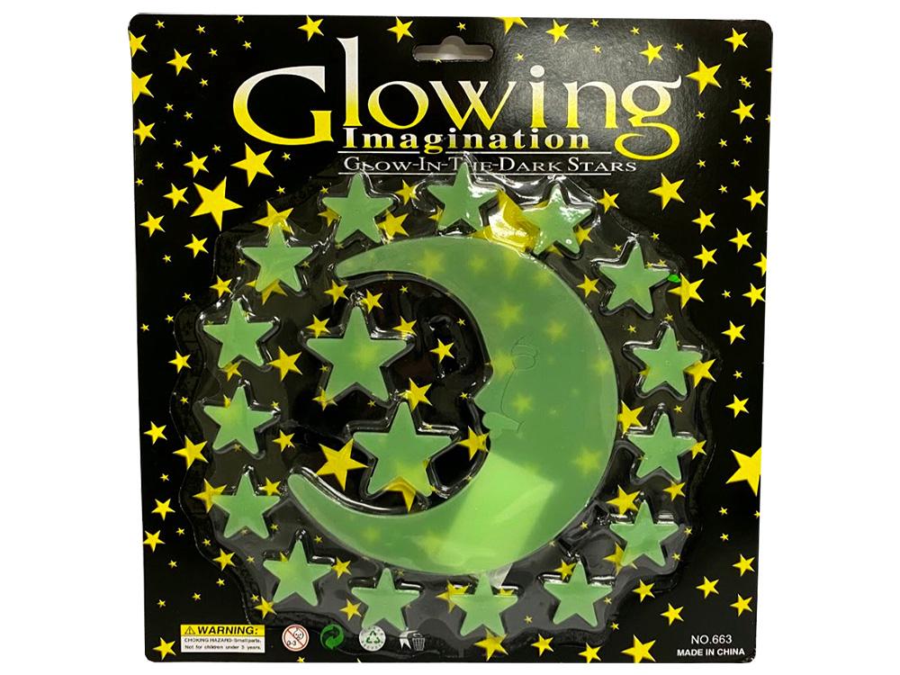 Glowing Imagination Glow-In-The-Dark Moon & Stars, 9319374025399