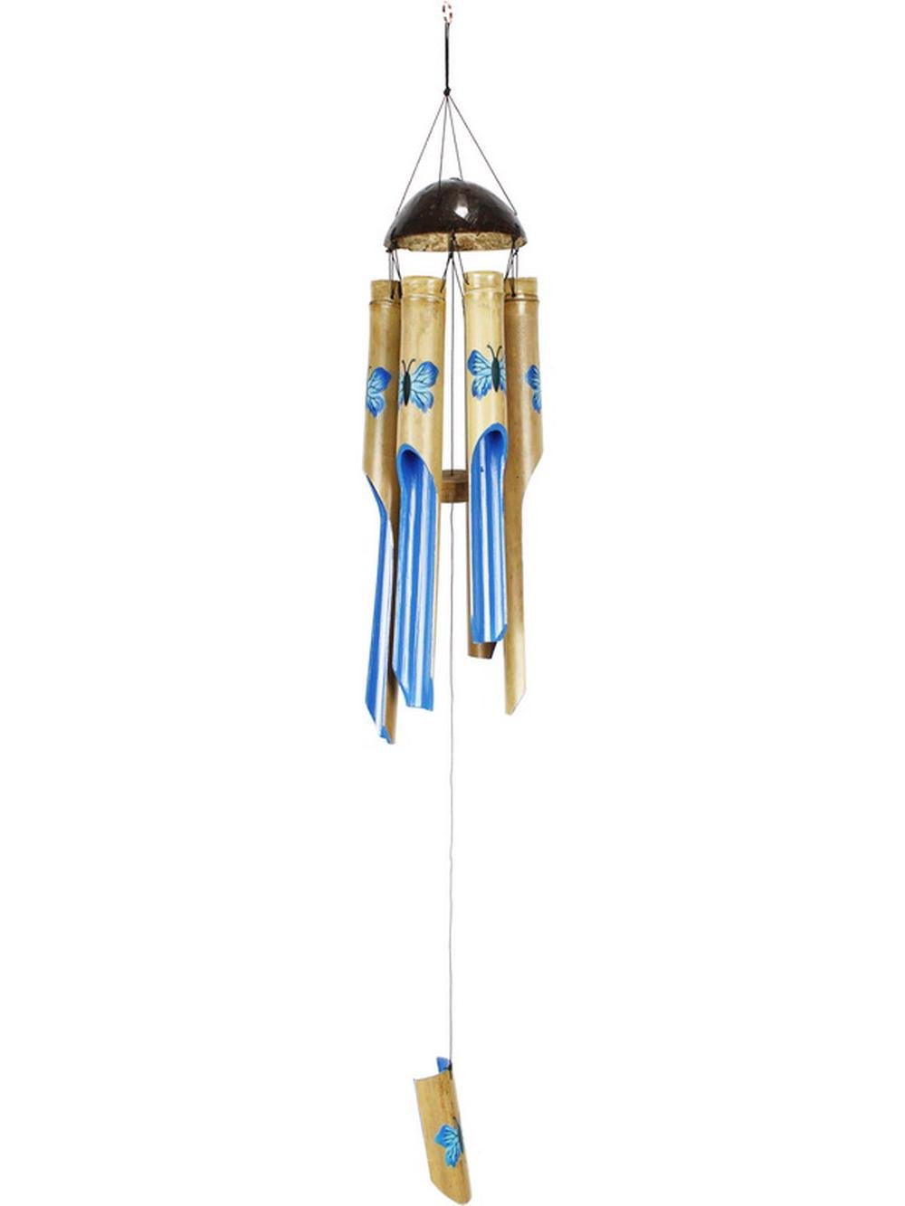 Rolling Hills Homewares 6 Tube Bamboo Blue Butterfly Wind Chime Buy