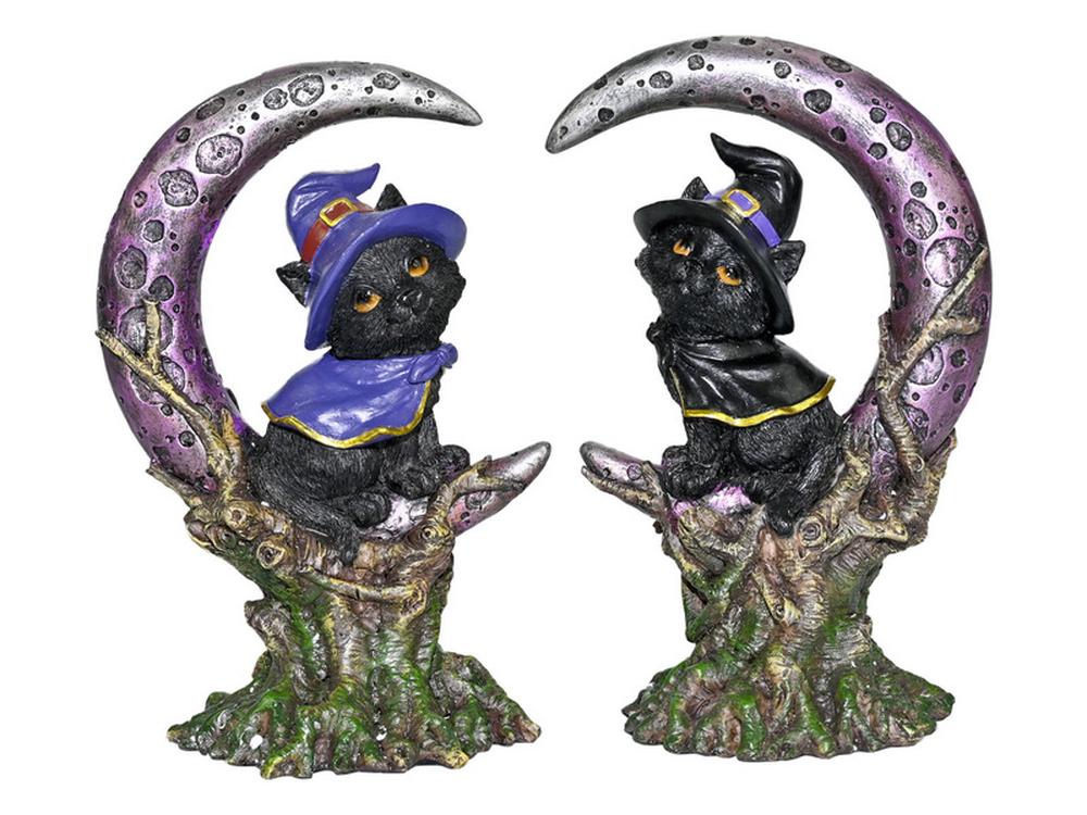 Cat Witch On Mystical Moon Figurine - 13x5cm, 9319844634519