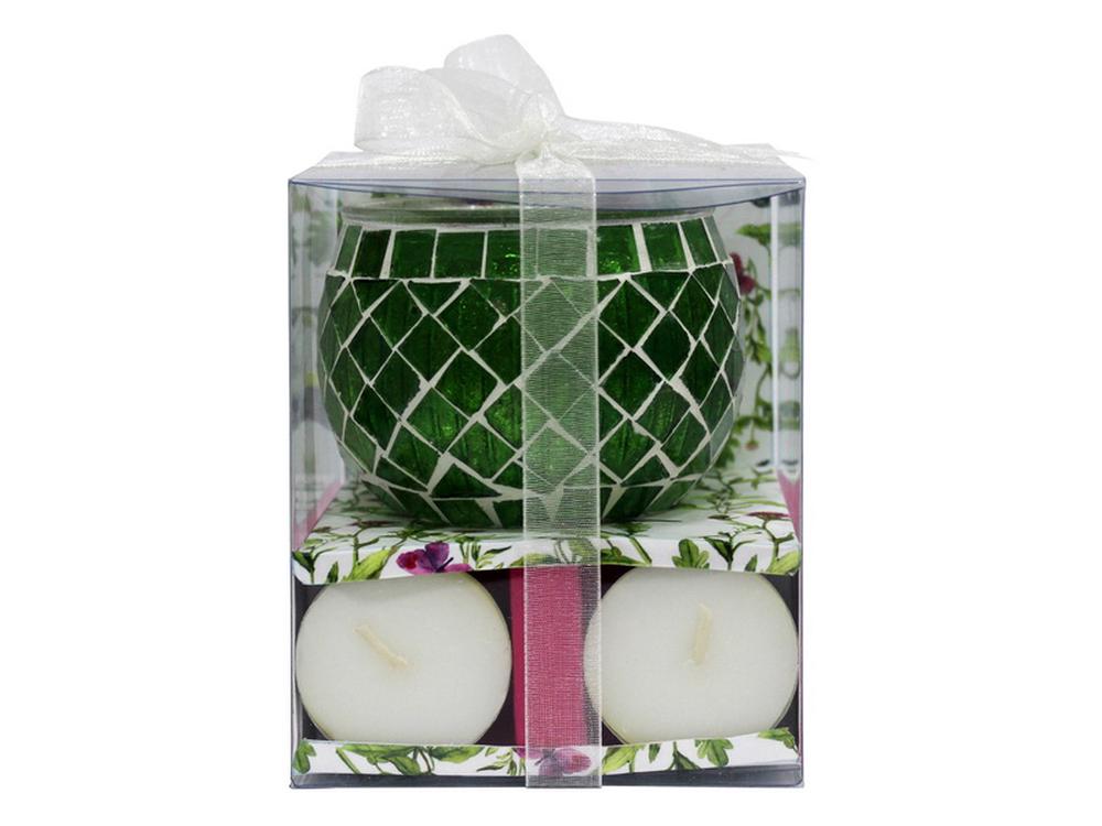 Rolling Hills Homewares Mosaic Green Tealight Candle Holder Buy