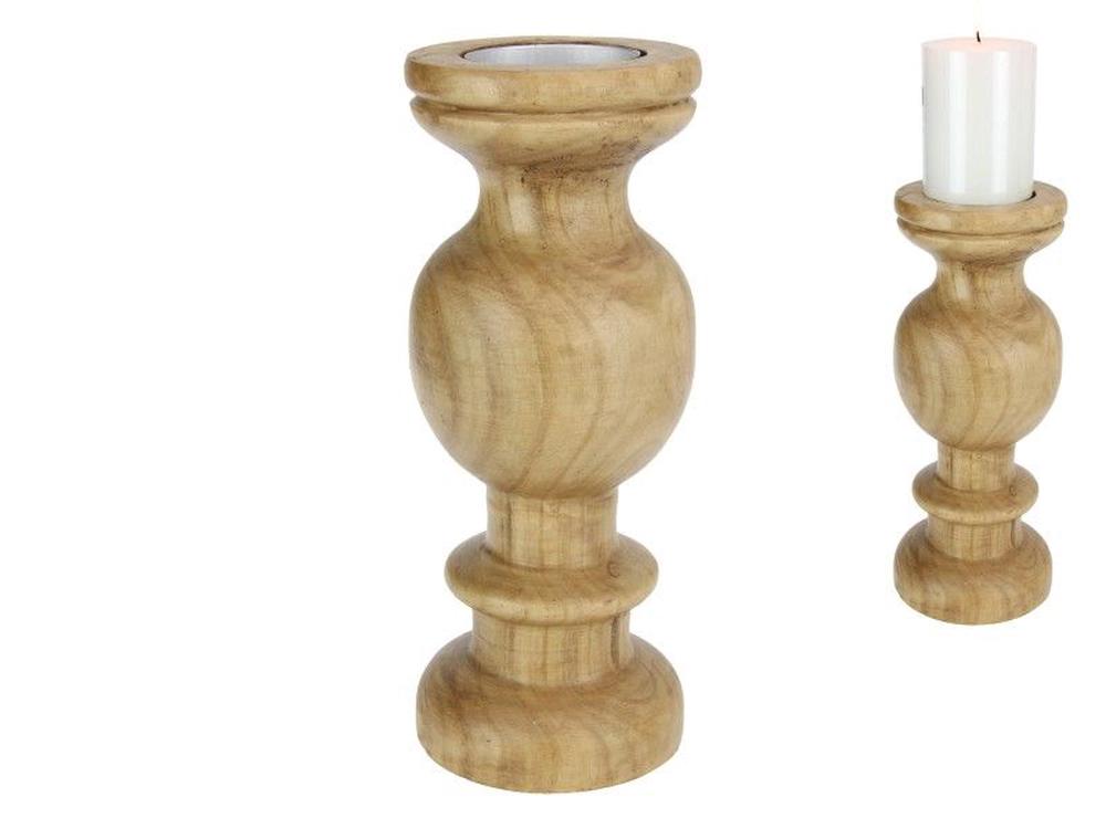 Malmar Enterprises Natural Wood Pillar Candle Holder 33cm Buy