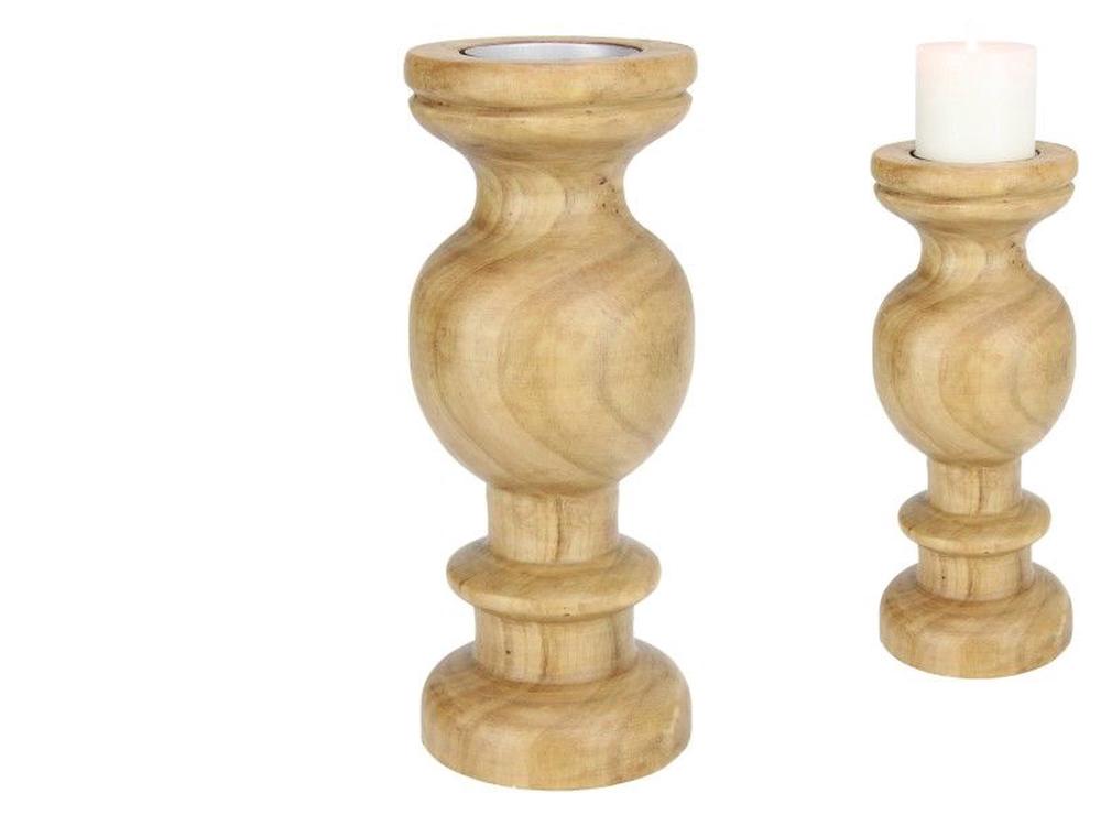 Malmar Enterprises Natural Wood Pillar Candle Holder 30cm Buy
