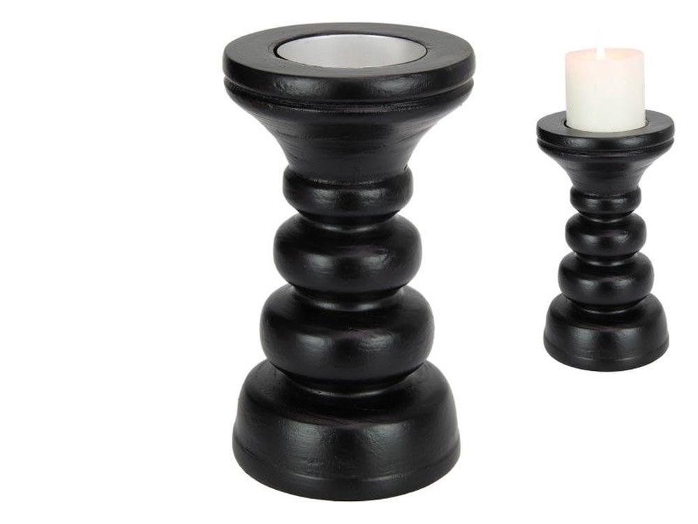 Malmar Enterprises Black Wood Pillar Candle Holder 21cm Buy online at The Nile