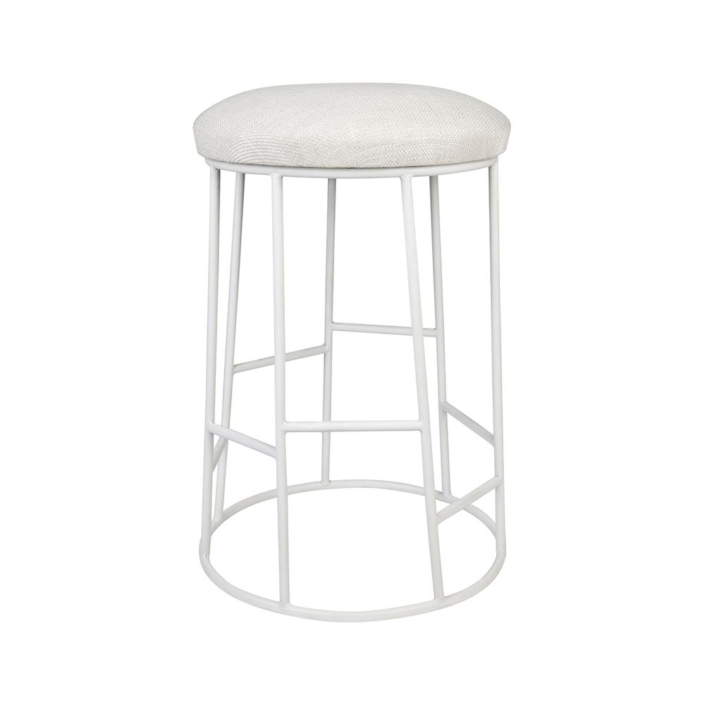 Cafe Lighting & Living Aiden Steel Kitchen Stool (Natural/White) - 44cm x 65cm by Cafe Lighting & Living - ISBN: 9320294096543