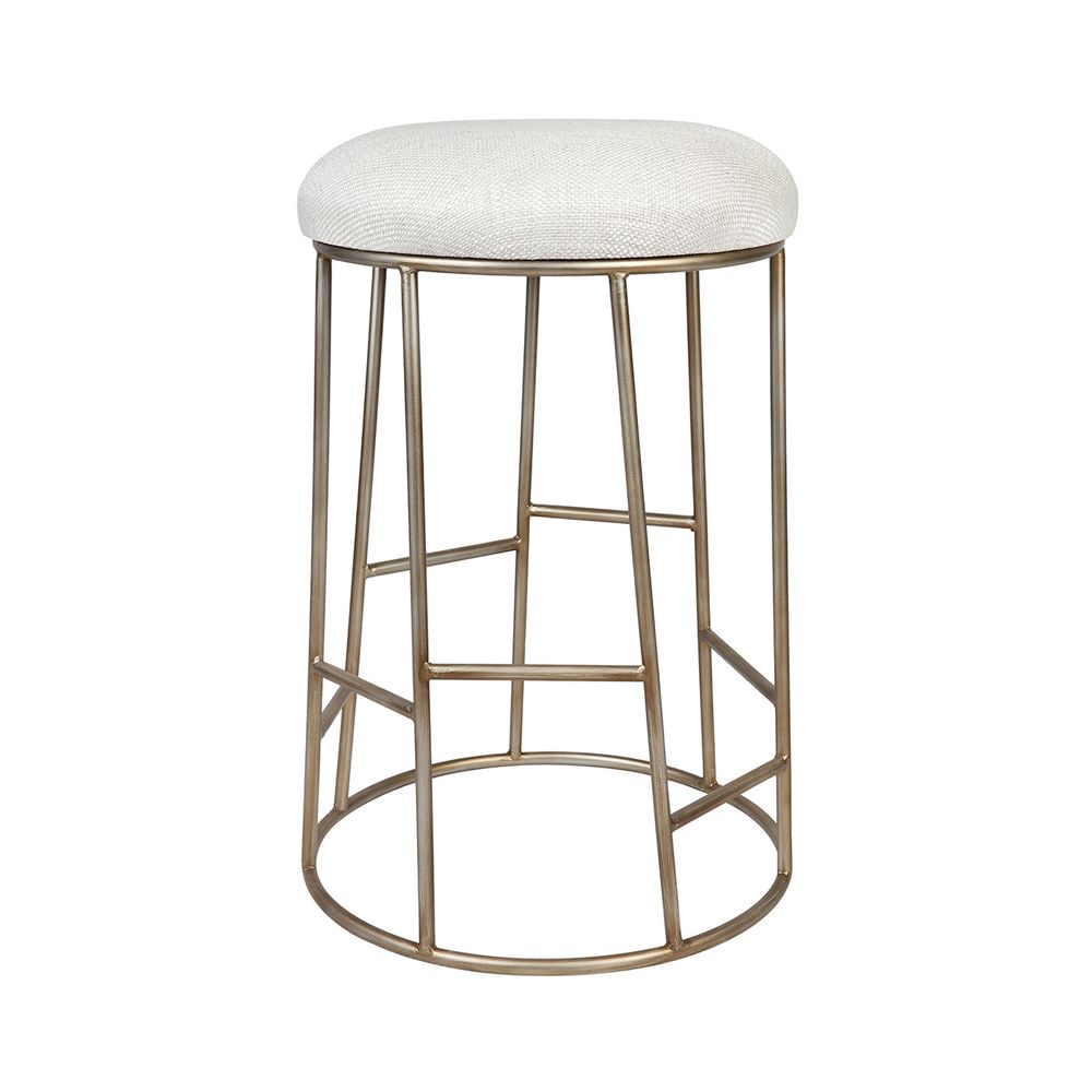 Cafe Lighting & Living Aiden Steel Kitchen Stool (Natural/Gold) - 44cm x 65cm by Cafe Lighting & Living - ISBN: 9320294115237
