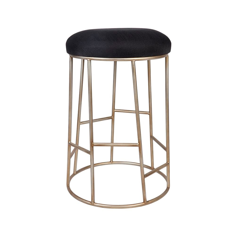 Cafe Lighting & Living Aiden Steel Kitchen Stool (Black/Gold) - 44cm x 65cm by Cafe Lighting & Living - ISBN: 9320294115244
