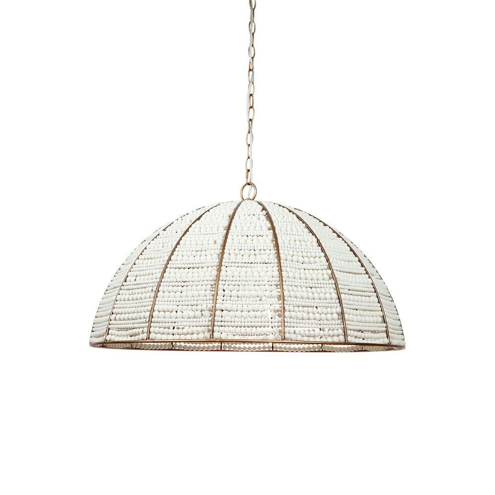 Cafe Lighting & Living Sierra Beaded Dome Pendant (Gold/White) - 75cm x 35cm by Cafe Lighting & Living - ISBN: 9320294117330