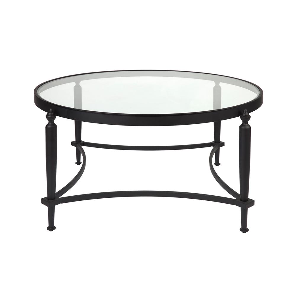Cafe Lighting & Living Jak Glass Coffee Table (Black) 97cm x 47cm