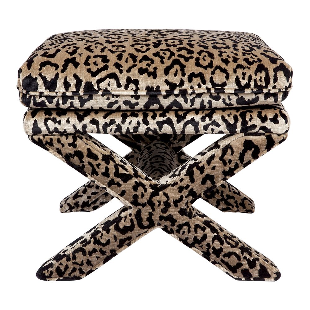 Cafe Lighting & Living Candace Stool (Leopard Chenille) - 48cm x 55cm x 48cm by Cafe Lighting & Living - ISBN: 9320294119976