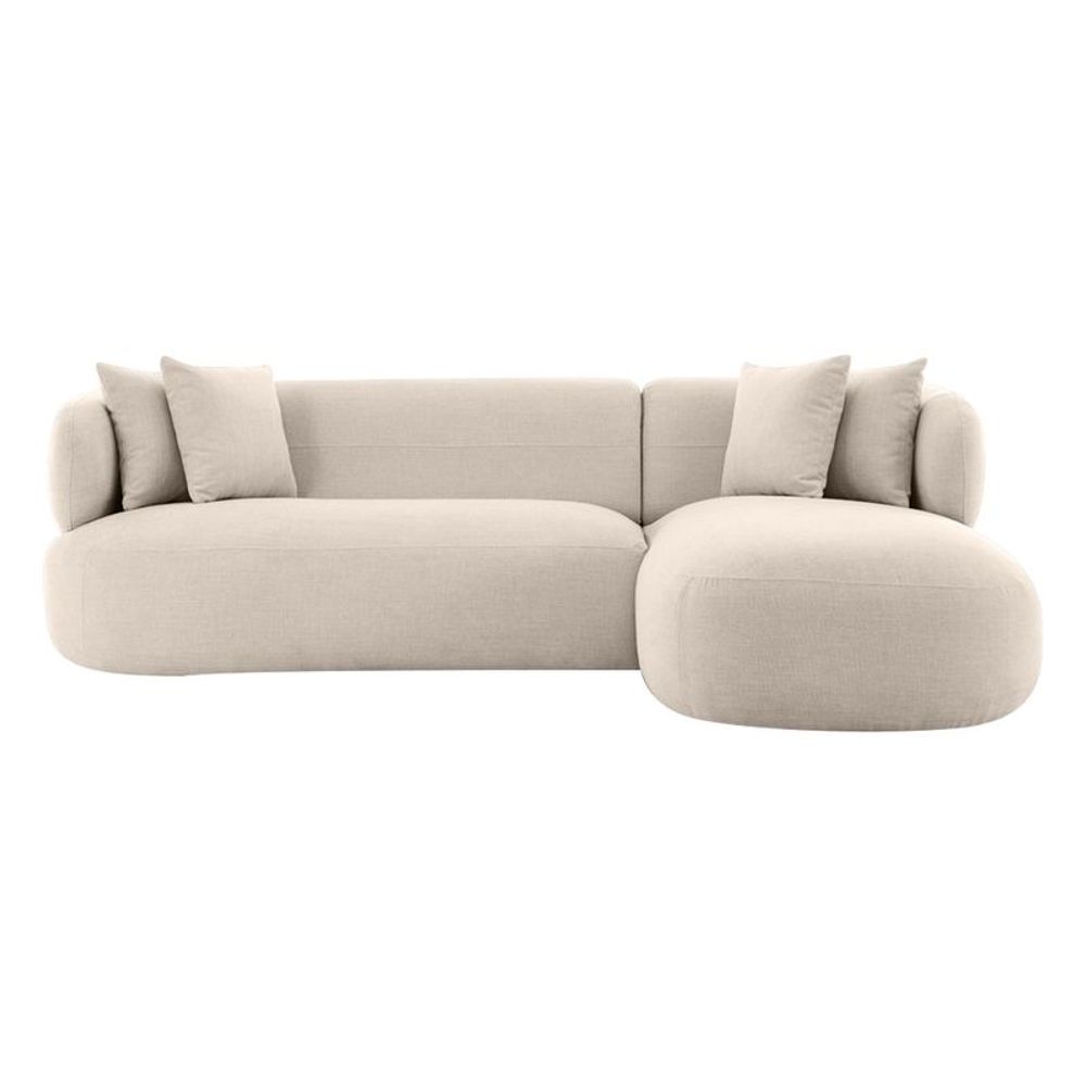 Cafe Lighting & Living Greenwich 3 Seater Sofa with Right Chaise (Natural Chenille) by Cafe Lighting & Living - ISBN: 9320294135815