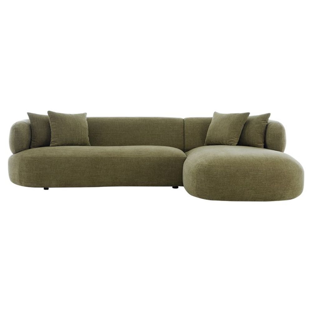 Cafe Lighting & Living Greenwich 3 Seater Sofa with Right Chaise (Sage Chenille) by Cafe Lighting & Living - ISBN: 9320294135846