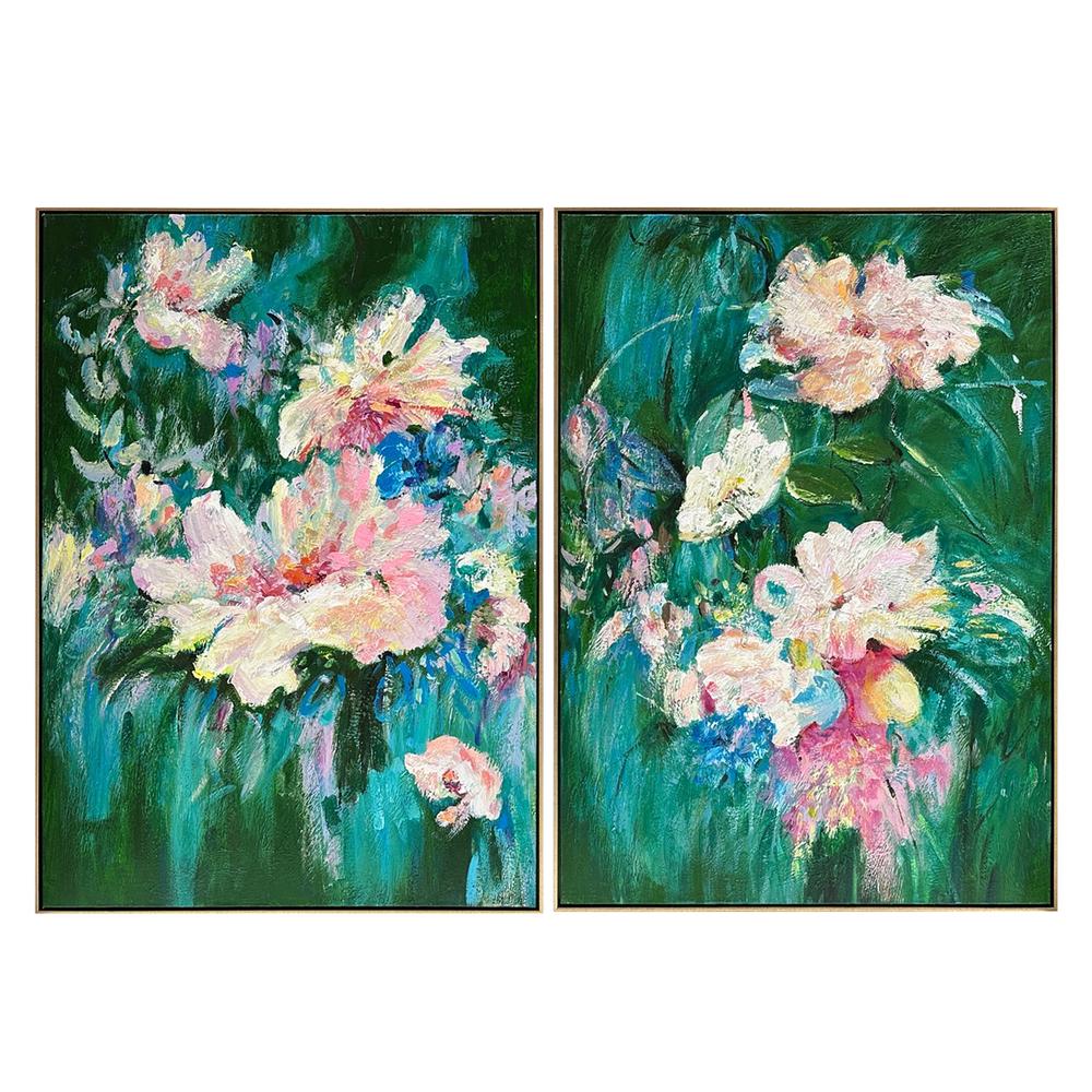 Cafe Lighting & Living Blooming Oil On Canvas Painting, Set of 2 by Cafe Lighting & Living - ISBN: 9320294137826