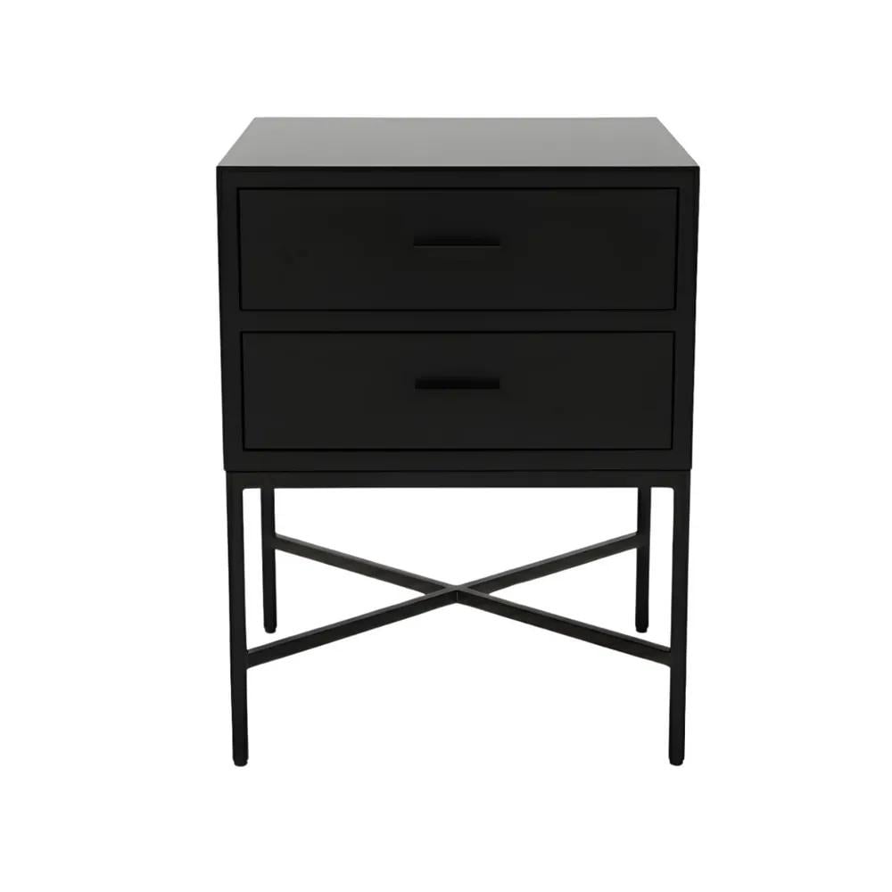 Cafe Lighting & Living Nessa 2 Drawer Bedside Table (All Black) by Cafe Lighting & Living - ISBN: 9320294138403