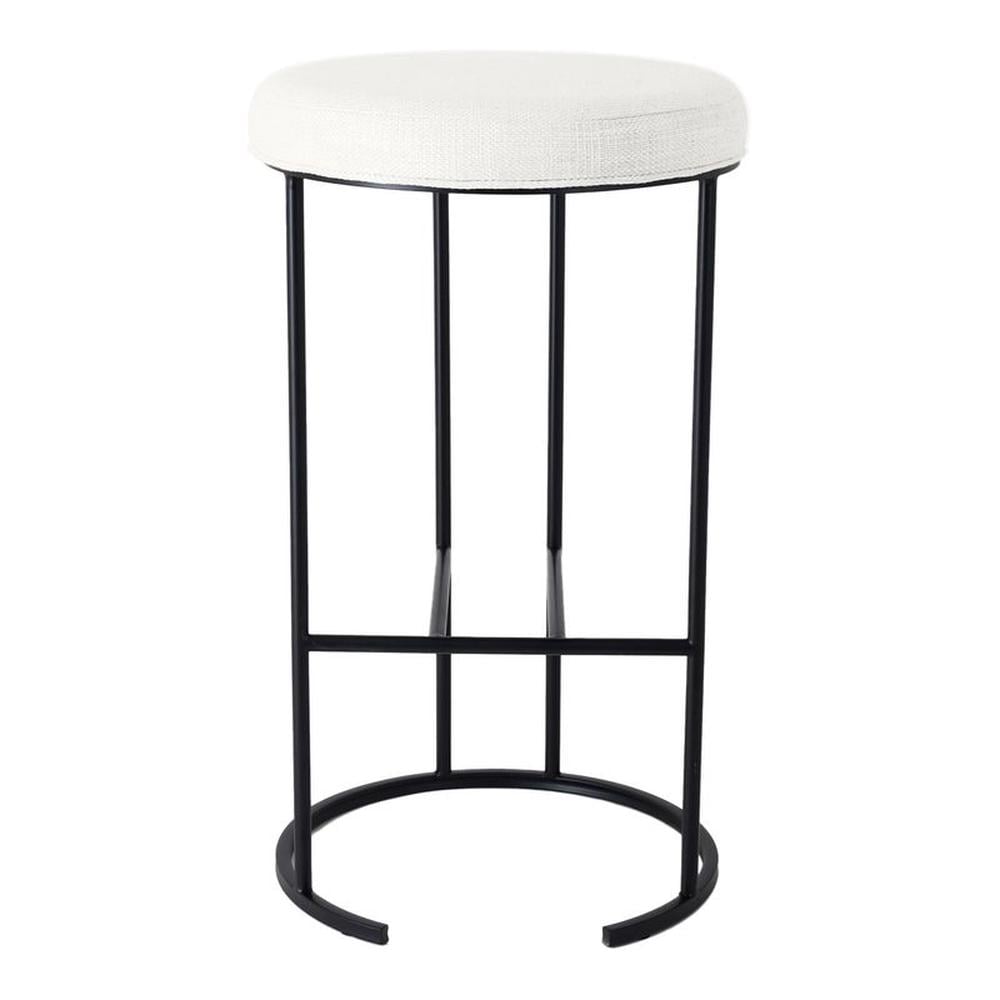 Cafe Lighting & Living Blackley Black Iron Bar Stool (Natural Linen) by Cafe Lighting & Living - ISBN: 9320294140031
