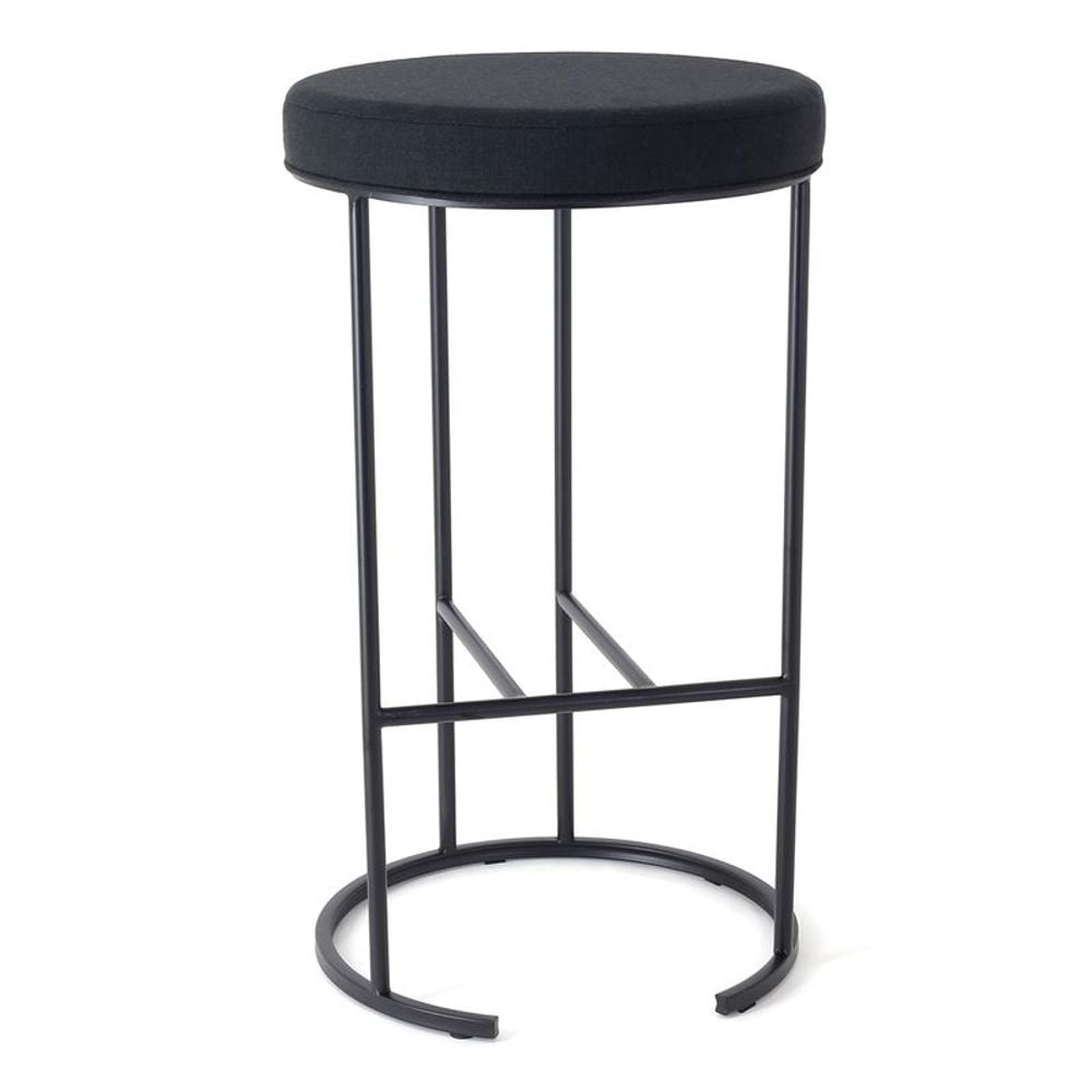 Cafe Lighting & Living Blackley Black Iron Bar Stool (Black Linen) by Cafe Lighting & Living - ISBN: 9320294140048