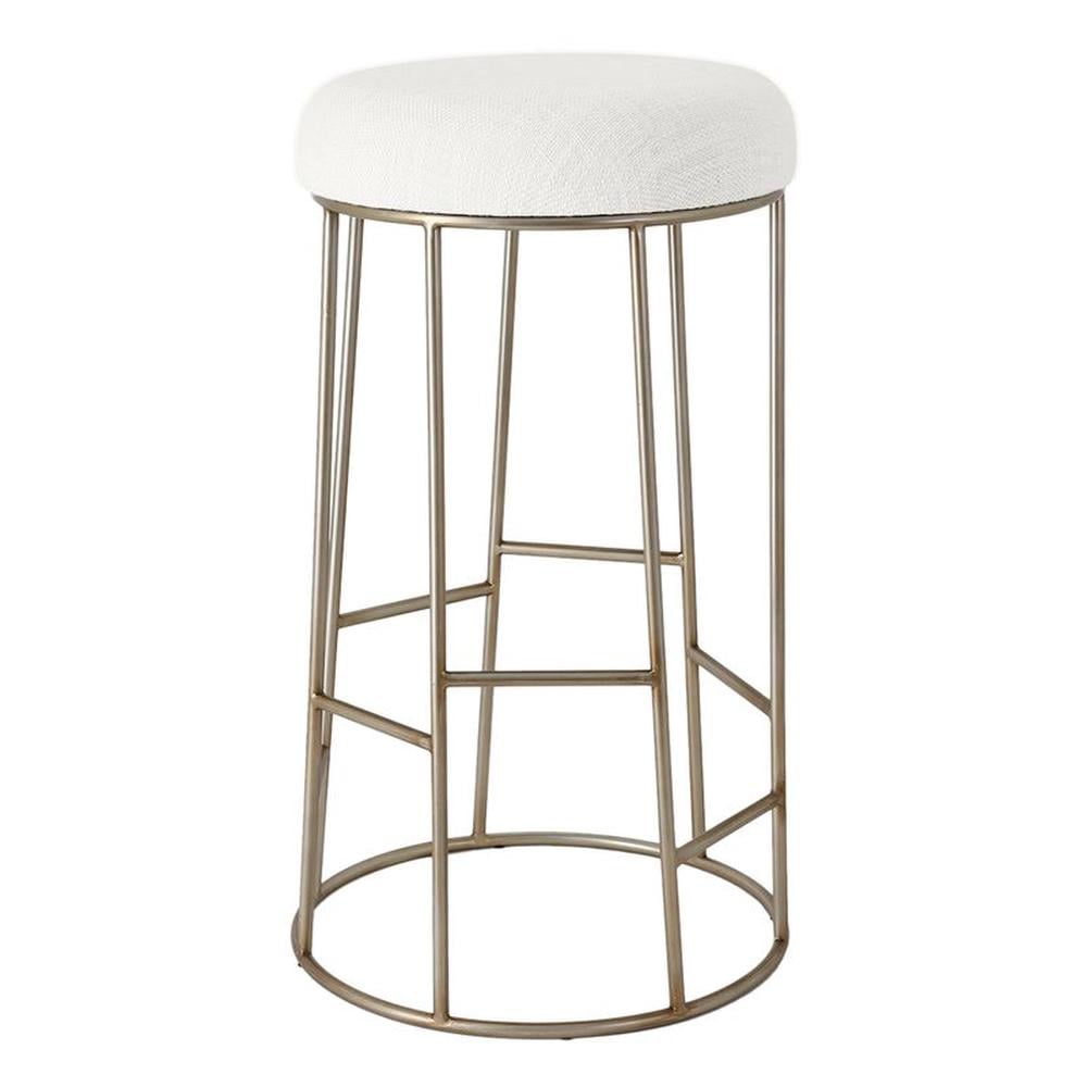 Cafe Lighting & Living Aiden Gold Steel Bar Stool (Natural Linen) by Cafe Lighting & Living - ISBN: 9320294140062